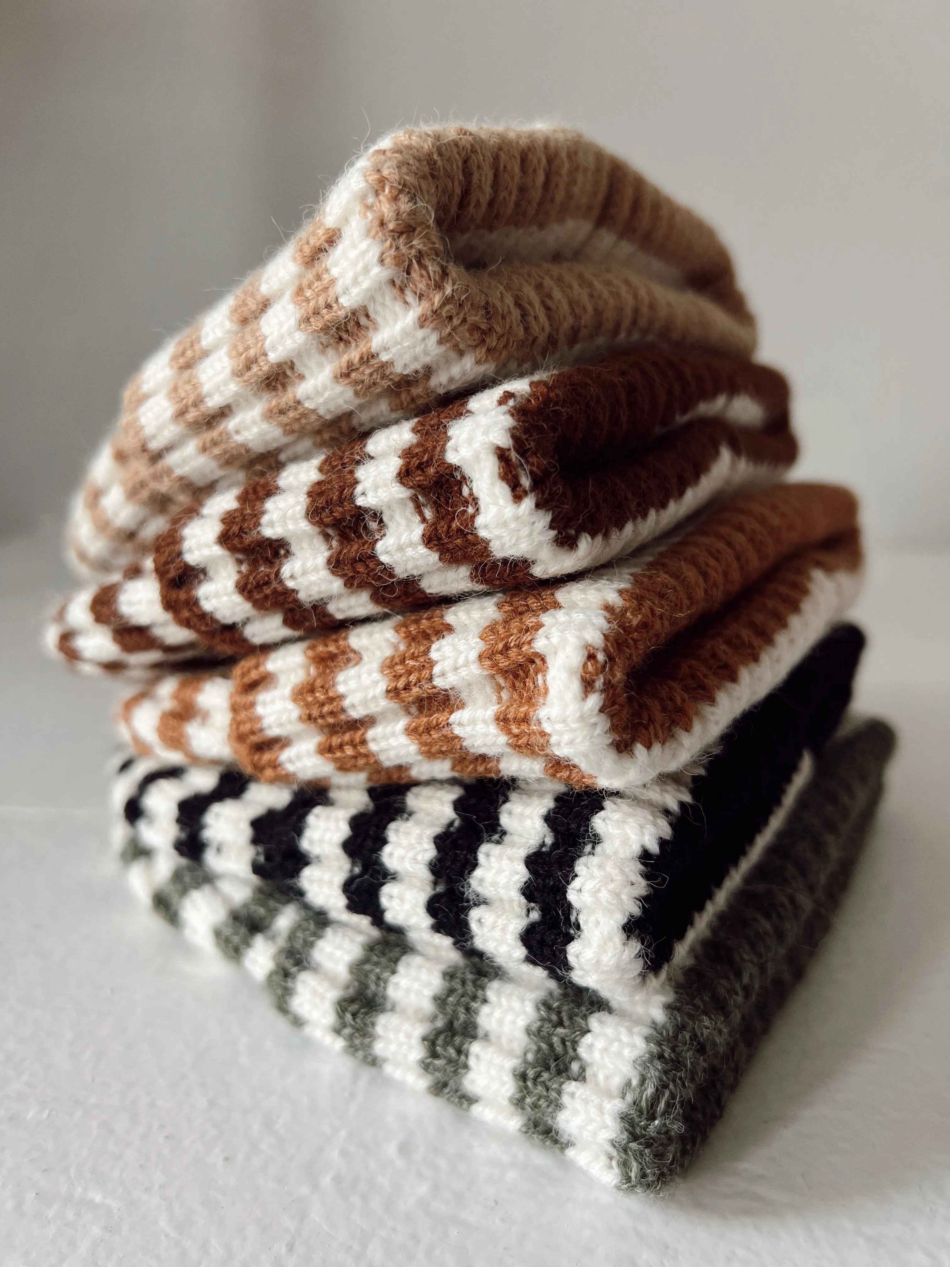 Rib Knit Hat, Rustic Stripe