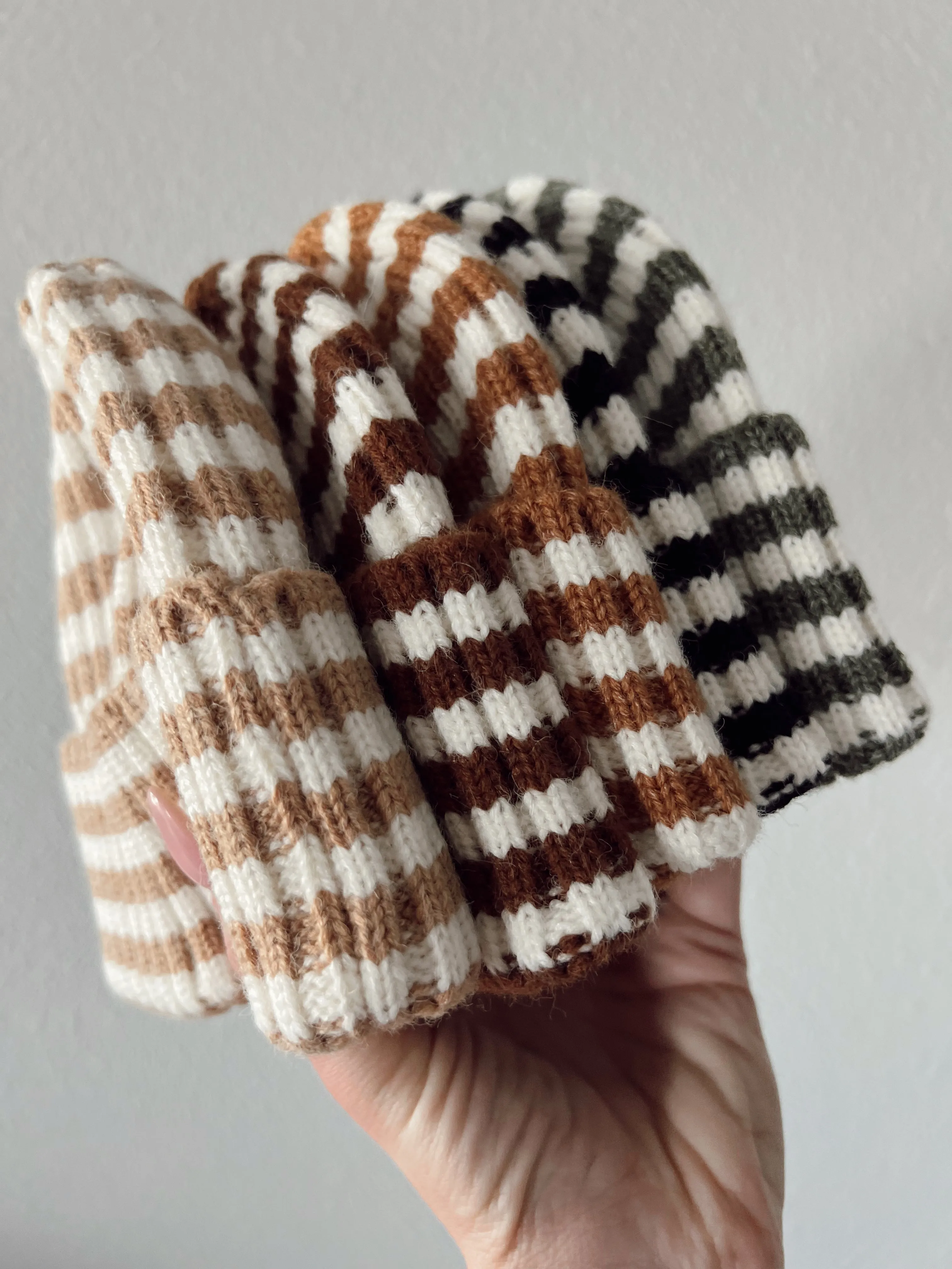 Rib Knit Hat, Rustic Stripe