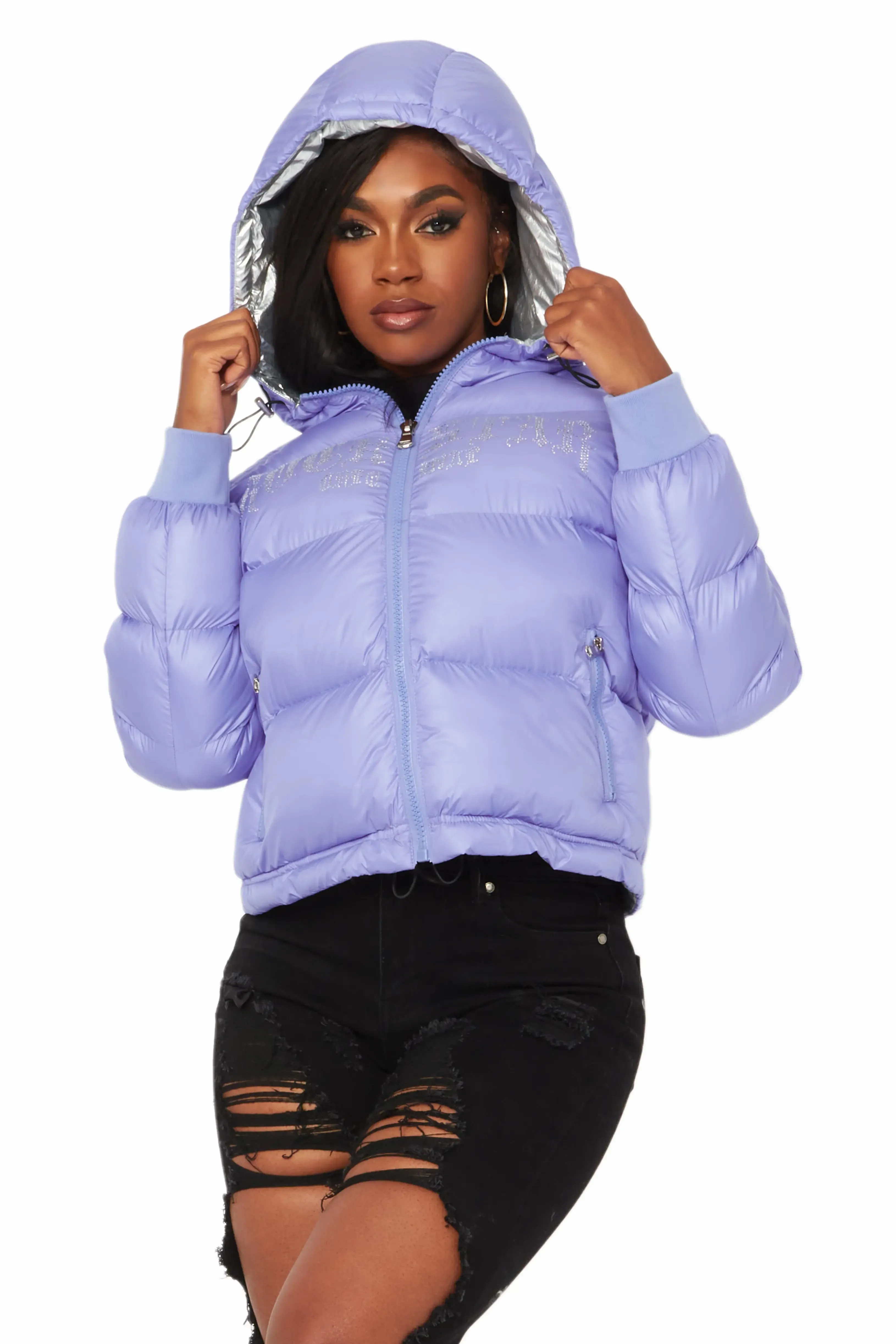 Rose Iridescent Puffer Jacket