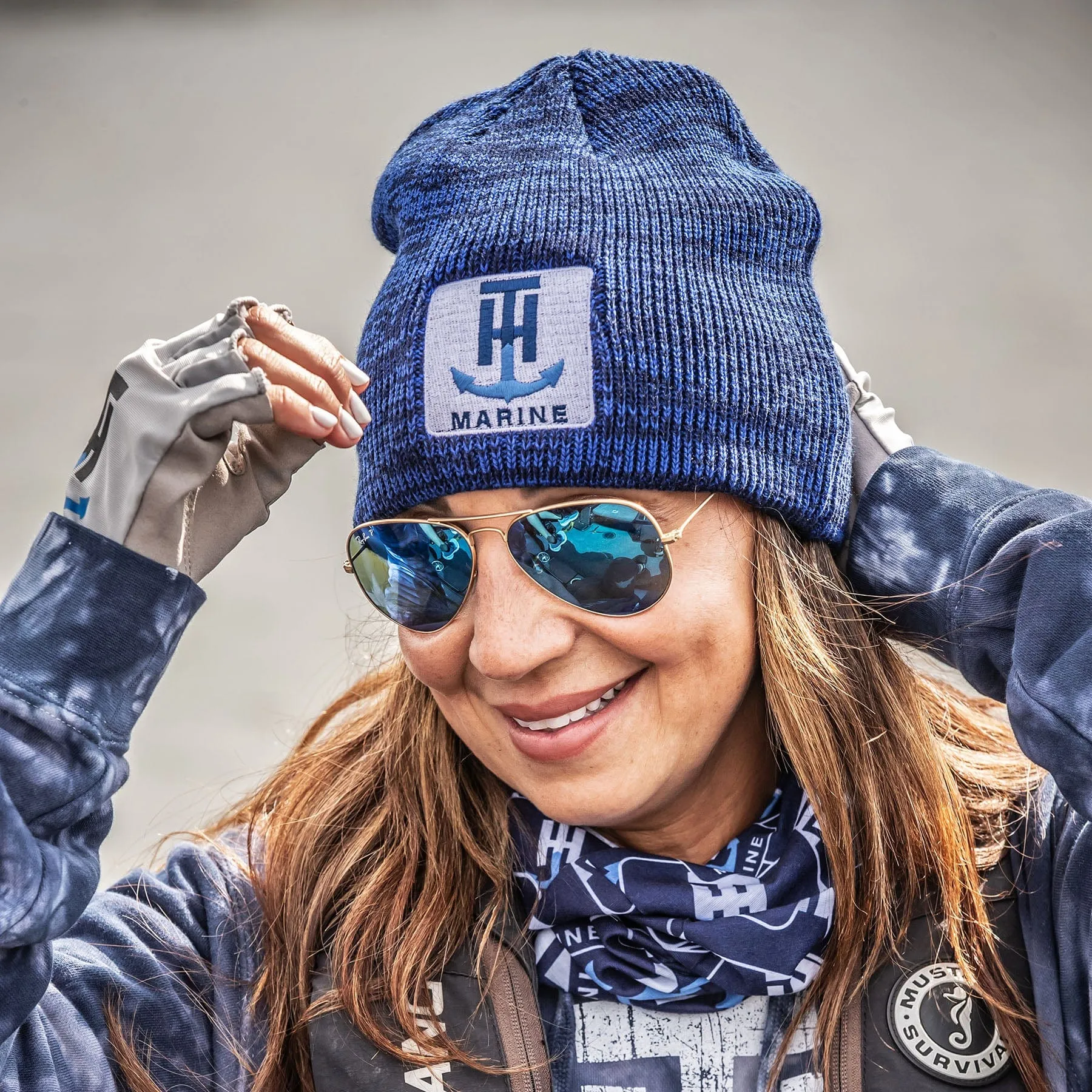 Royal Blue T-H Marine Logo Beanie