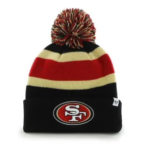 San Francisco 49ers 47 Brand Black Breakaway Knit Cuffed Poofball Beanie Hat Cap