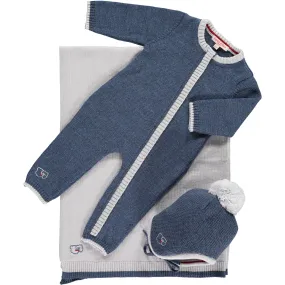 Scarlet Ribbon Baby Gift Set - Merino Daysuit - Denim