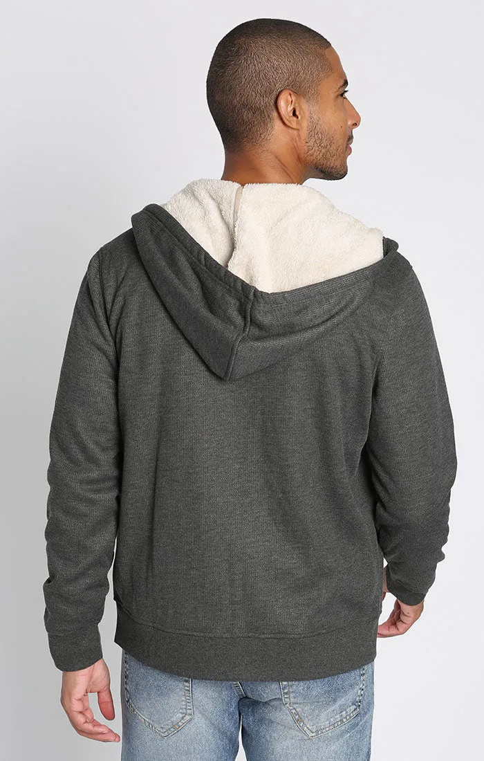 Sherpa Lined Waffle Hoodie