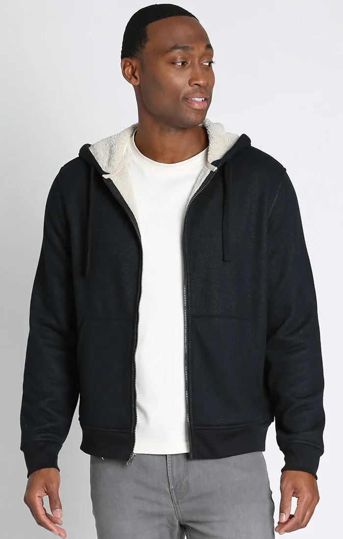 Sherpa Lined Waffle Hoodie