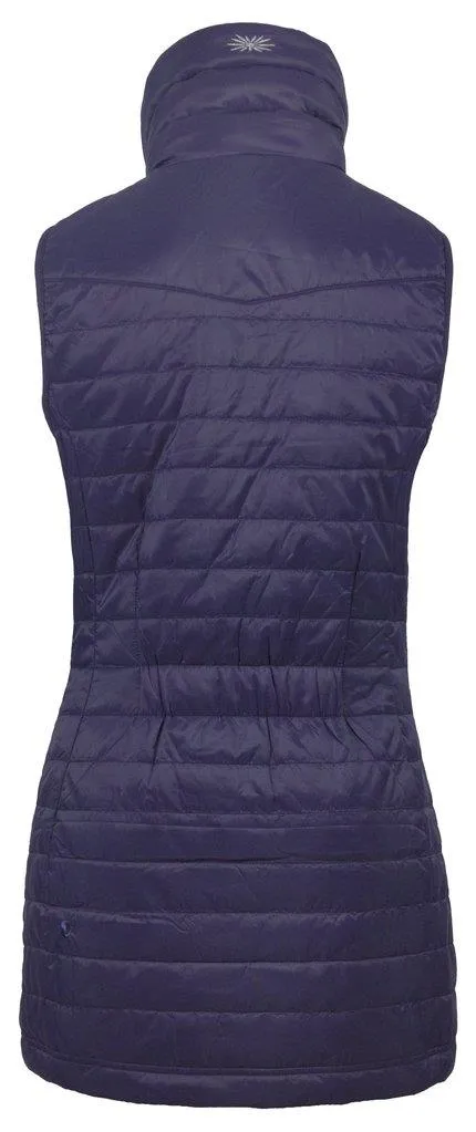 Skhoop "Jen" Ladies Long Down Vest with High Collar