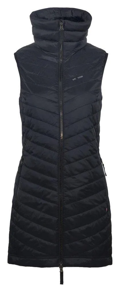 Skhoop "Jen" Ladies Long Down Vest with High Collar