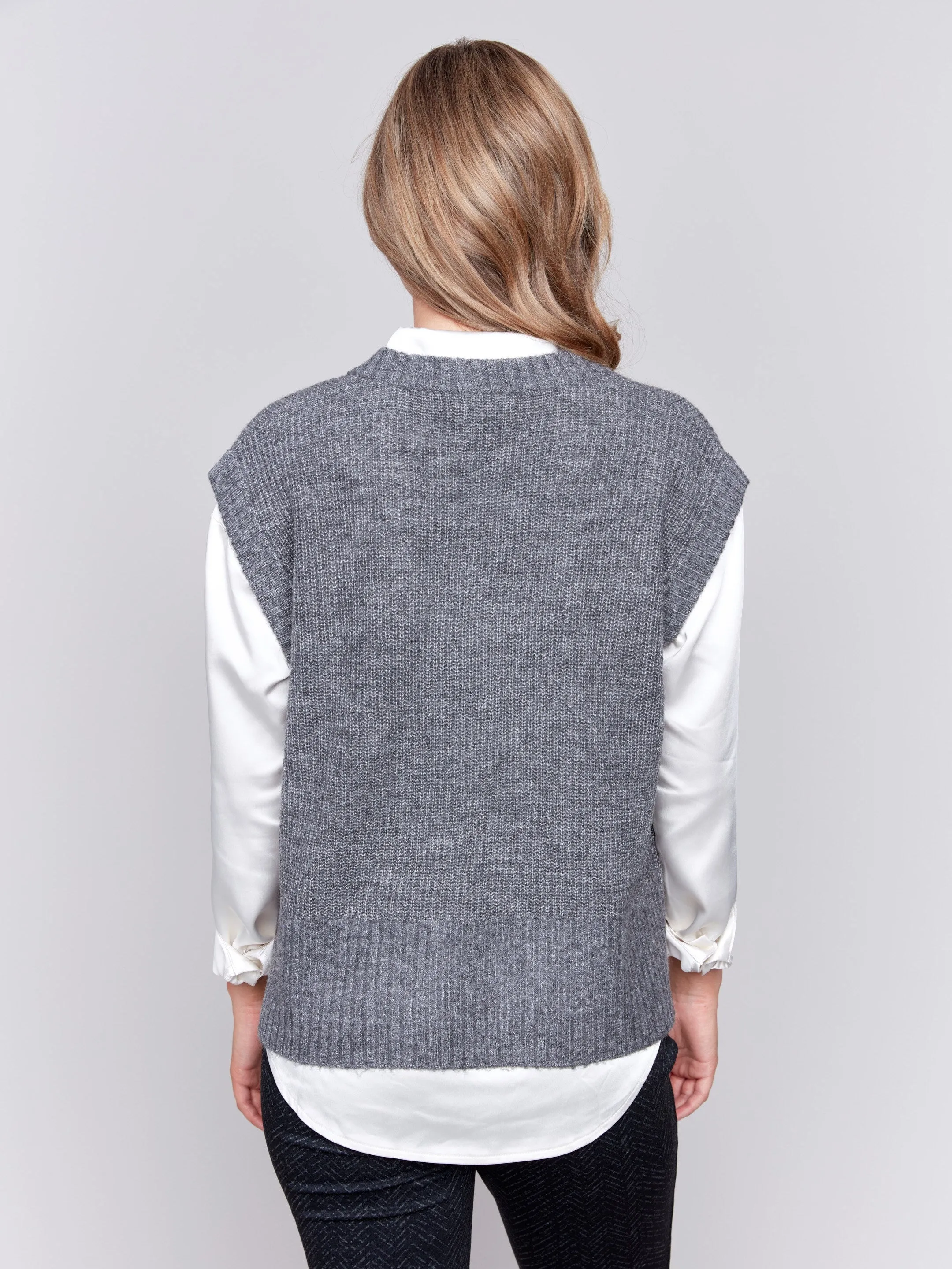 Soft Touch Sweater Vest - Grey