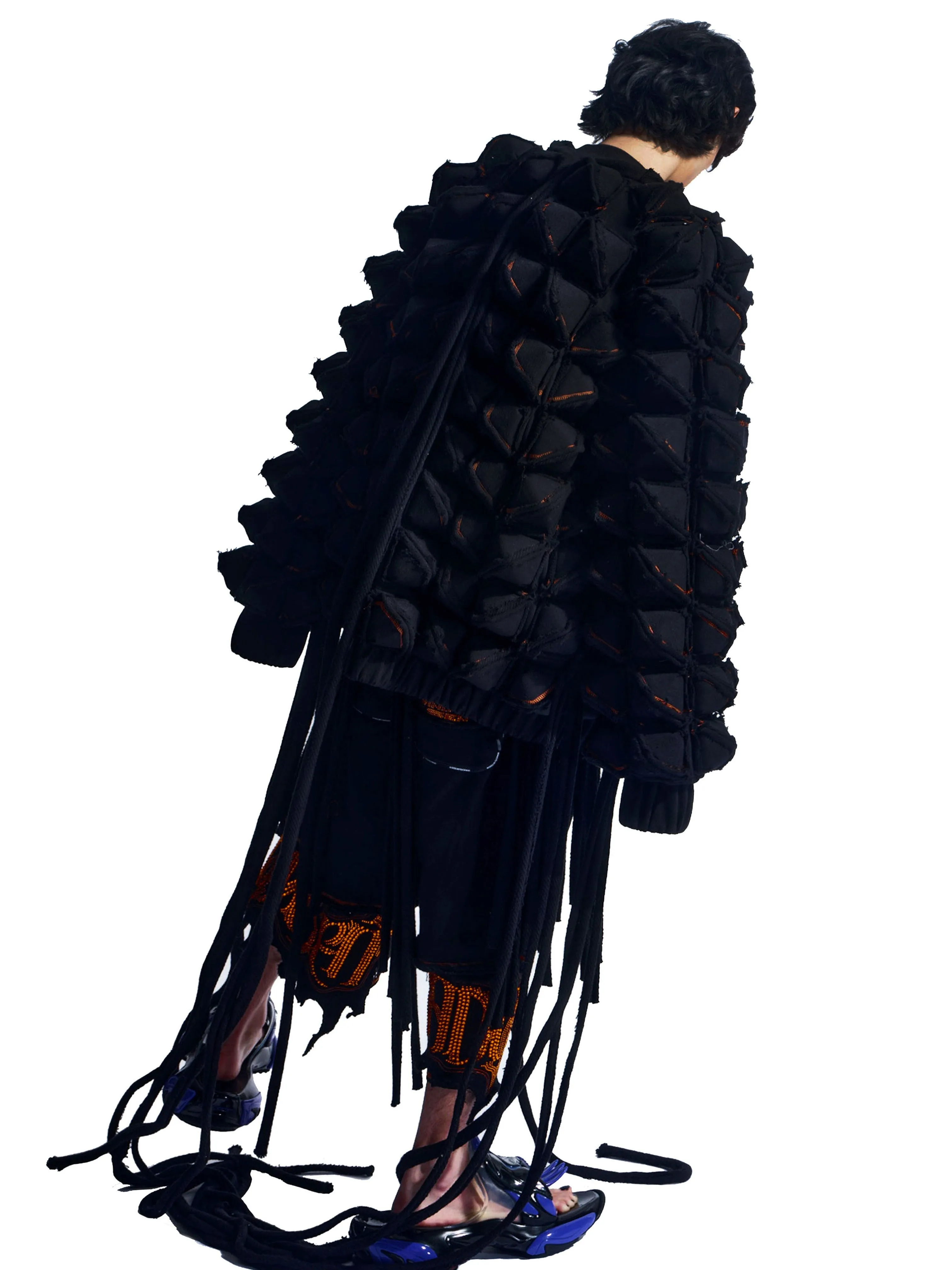 SPIKED DEFENCE COAT WITH FRINGING