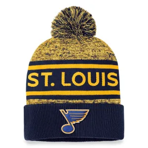 ST. LOUIS BLUES ADIDAS RINK POM KNIT BEANIE - NAVY