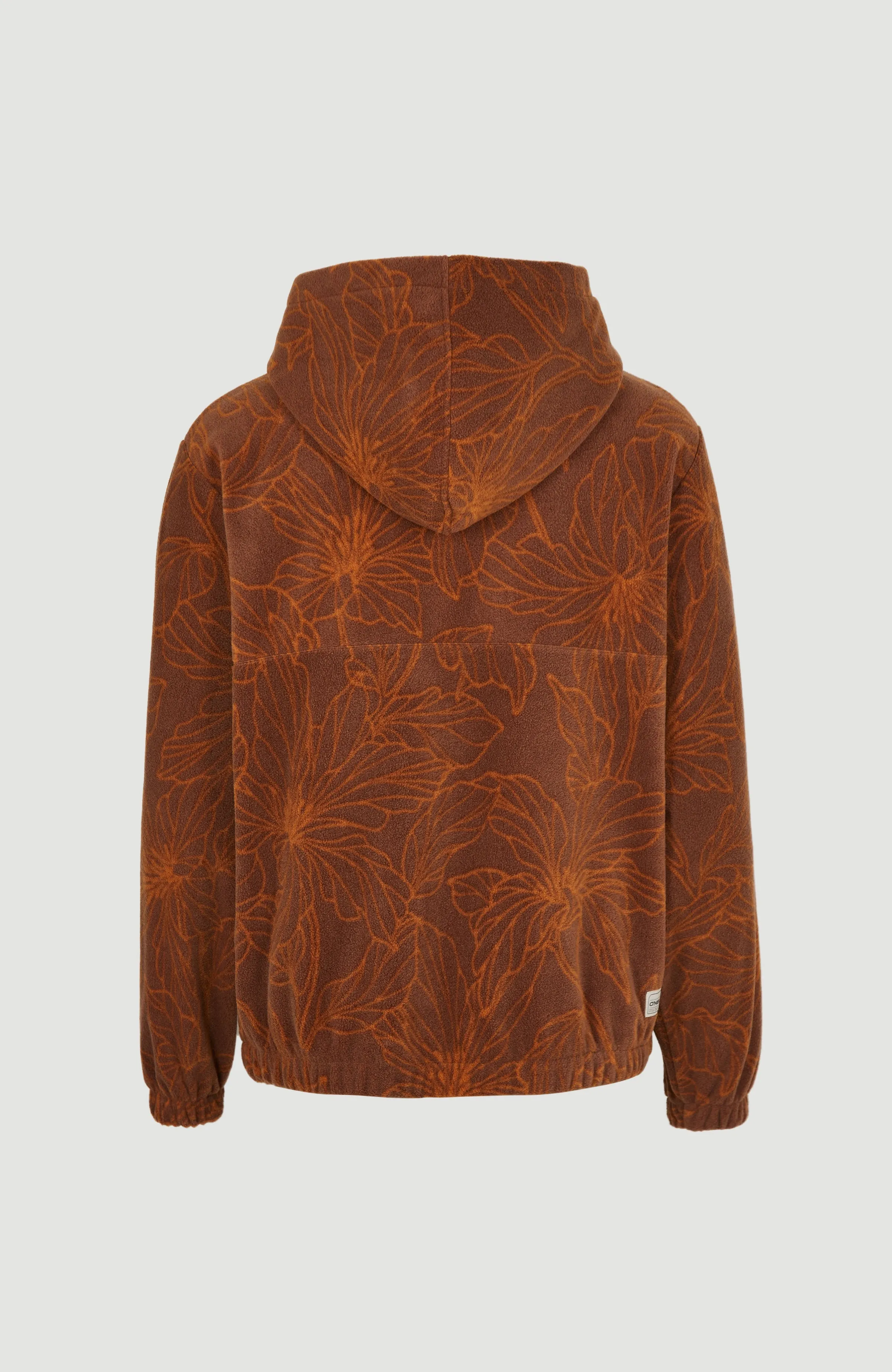 Superfleece Half Zip Hoodie | Brown Flower