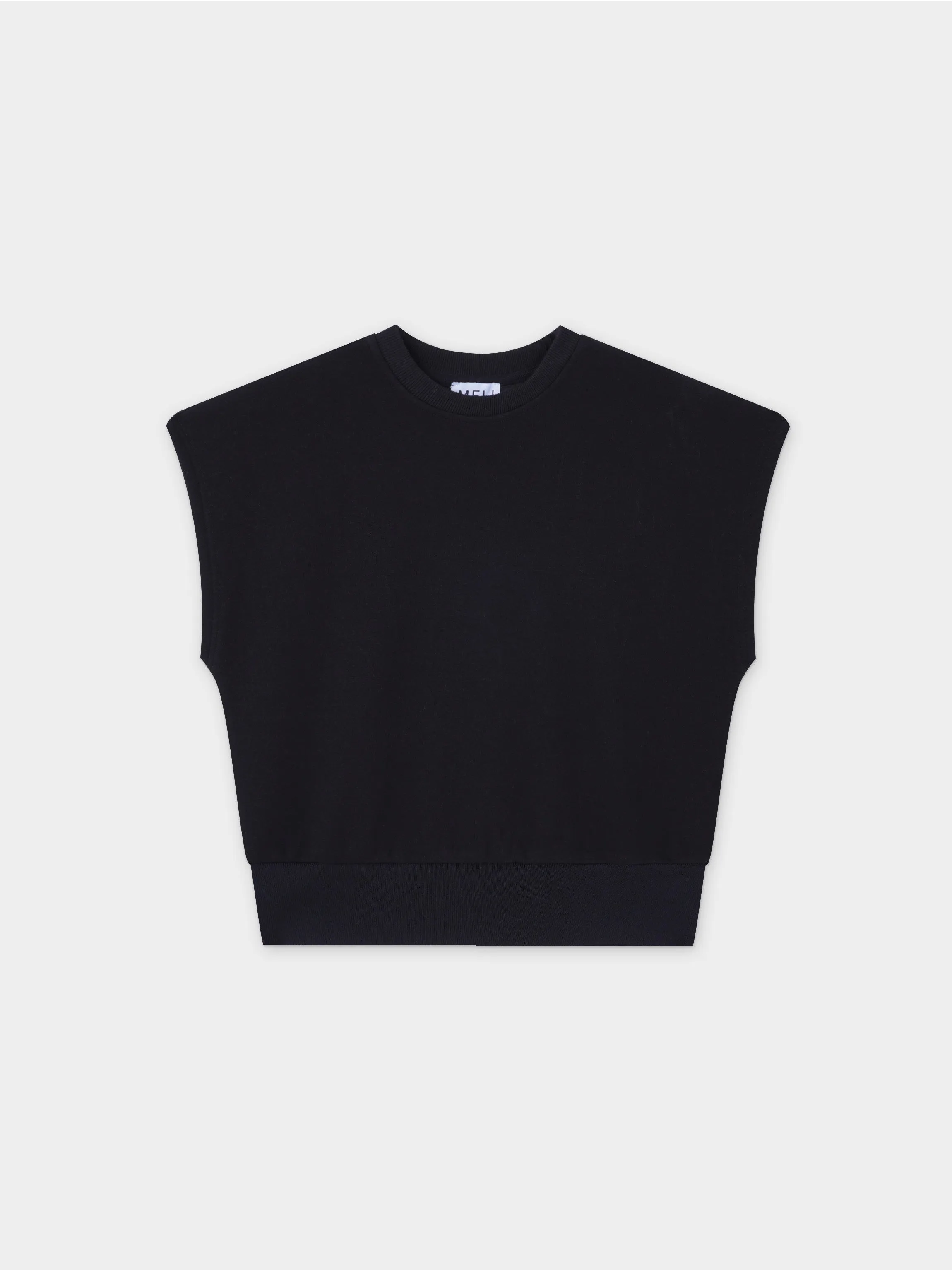 Sweatshirt Crop Vest-Black