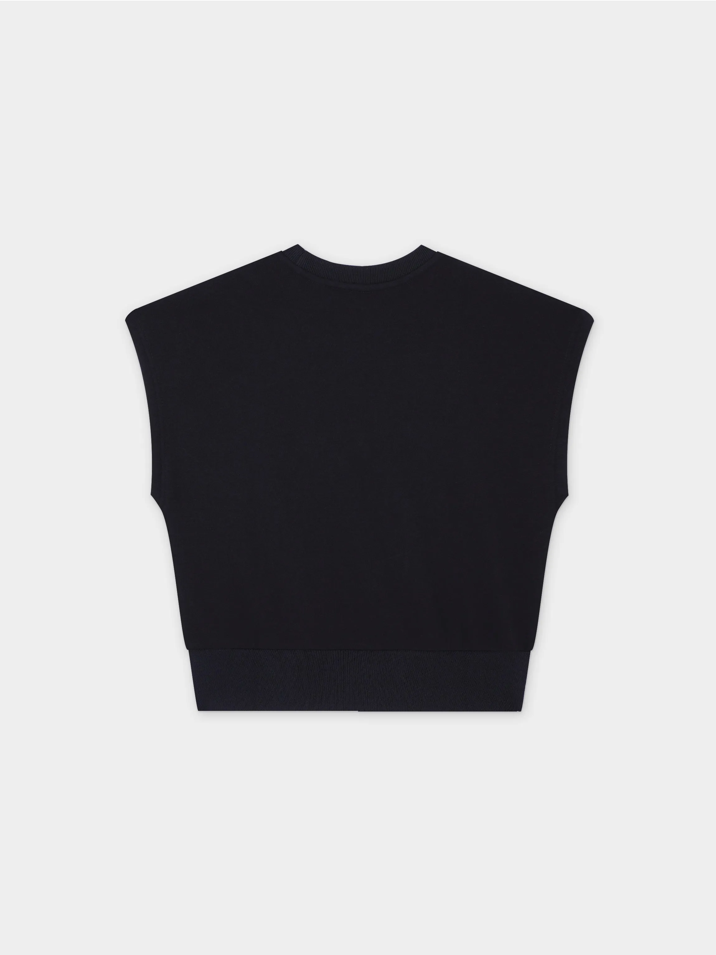 Sweatshirt Crop Vest-Black