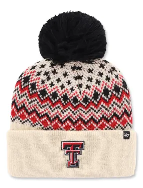 Texas Tech Double T "Elsa" Fair Isle Cuffed Beanie w/ Pom