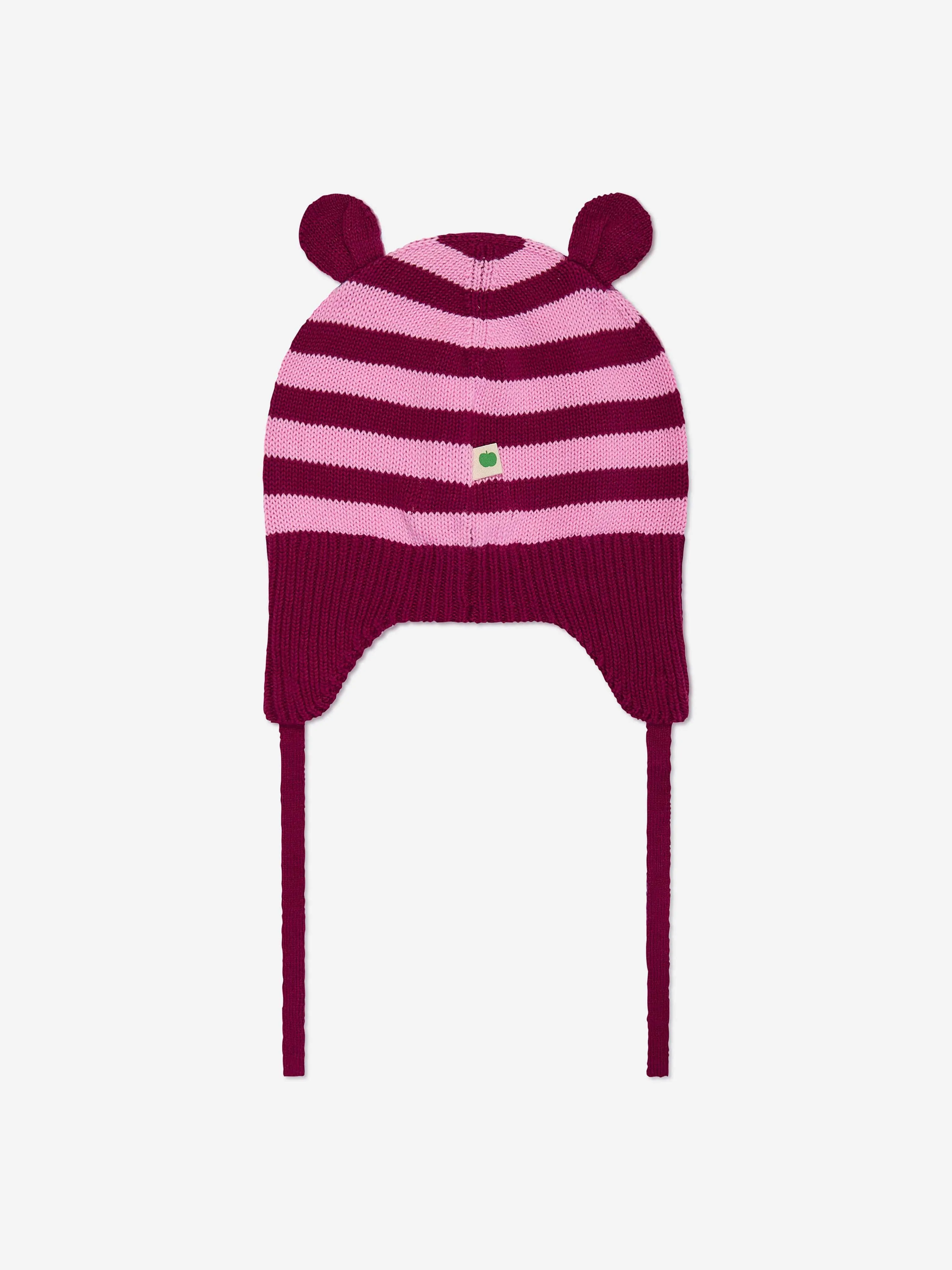 The Bonnie Mob Baby Girls Damson Knit Hat With Ears in Purple