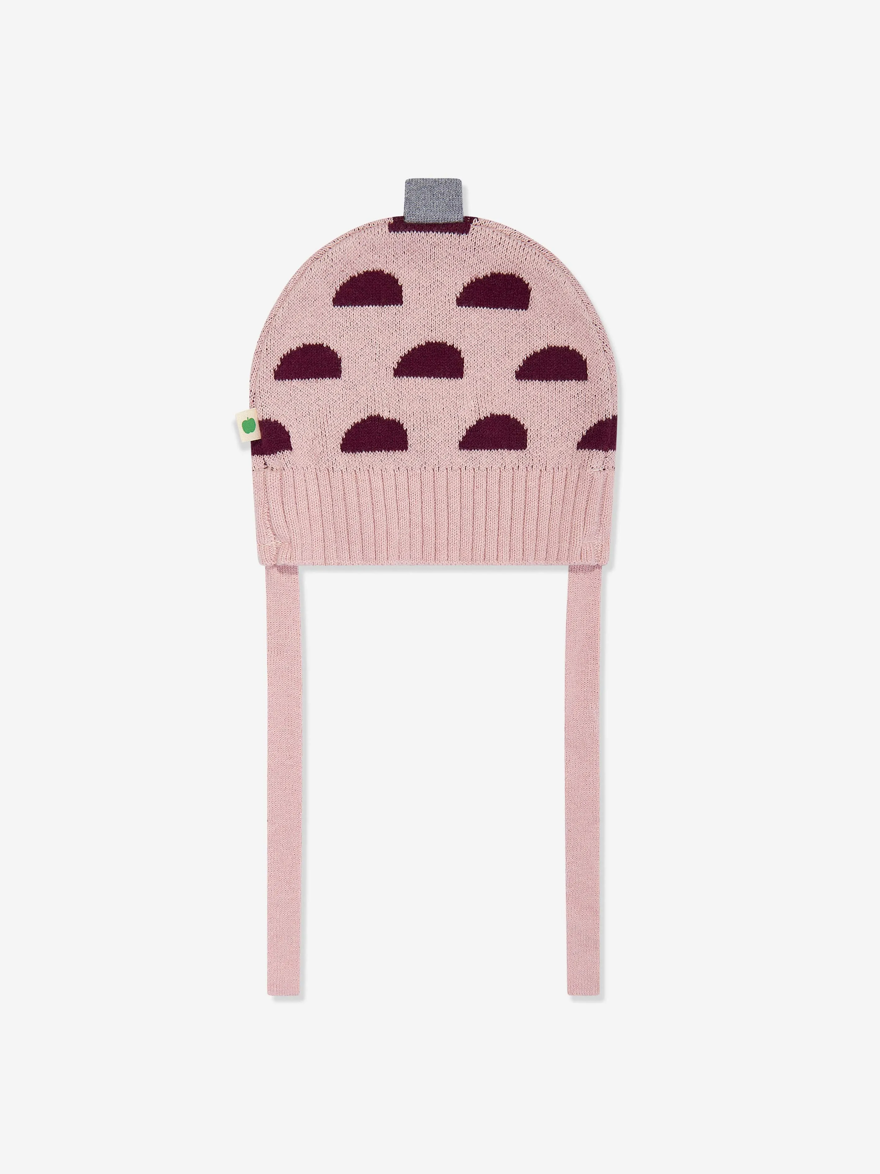 The Bonnie Mob Baby Girls Pippin Acorn Knit Hat in Pink