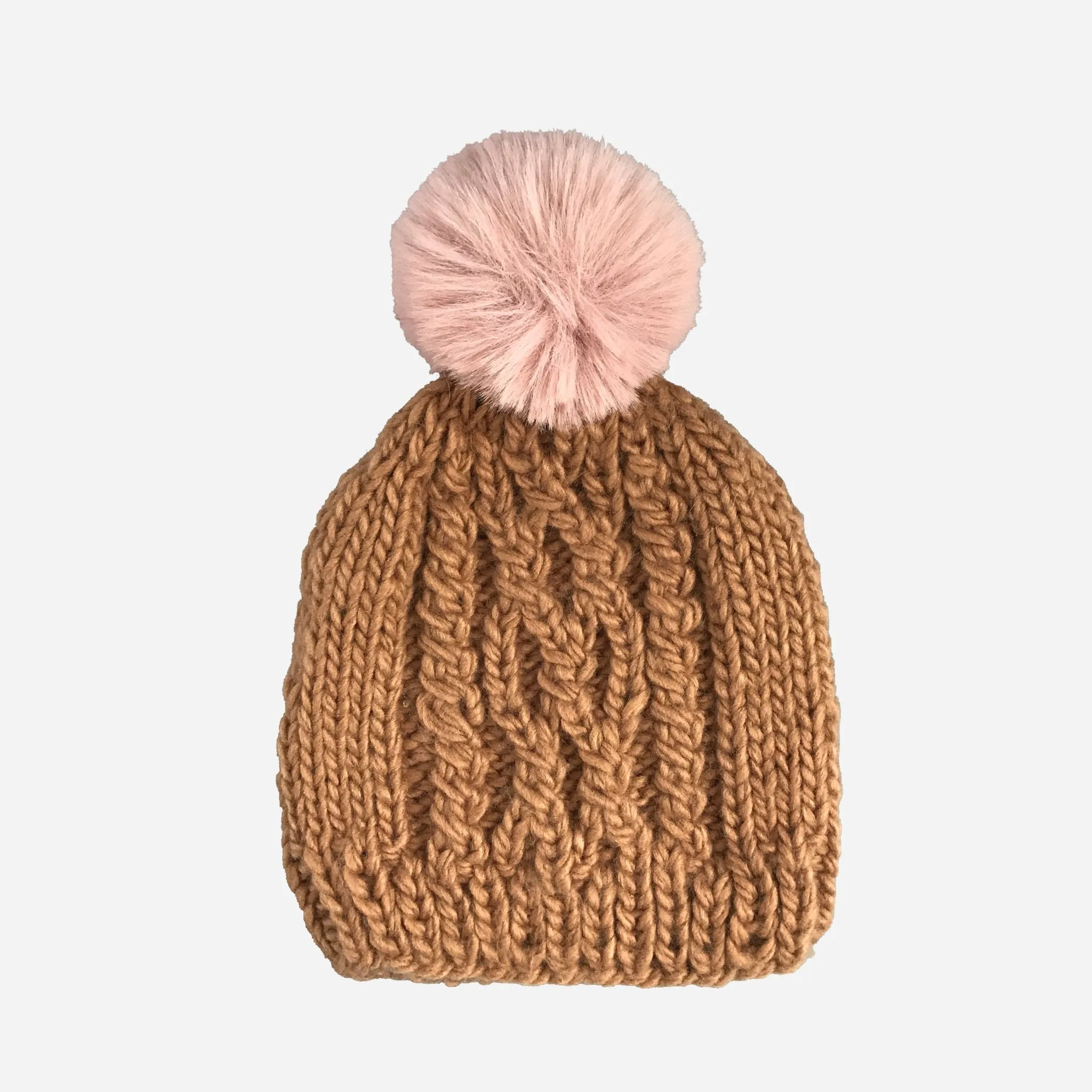 The Cable Knit Pom Toque - Pecan - KIDS