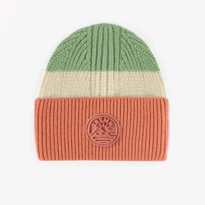 The Edie Knit Beanie - Orange   Green - KIDS