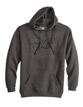 Tin Haul Mens Curly Script Grey Cotton Blend Hoodie