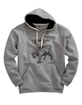 Tin Haul Mens Raging Bull Grey Cotton Blend Hoodie