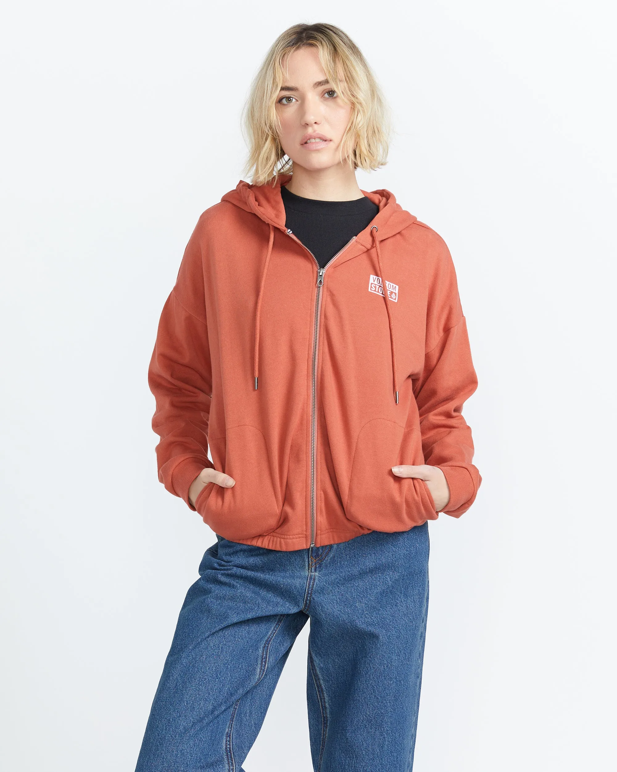 Truly Deal Zip Hoodie - Rust