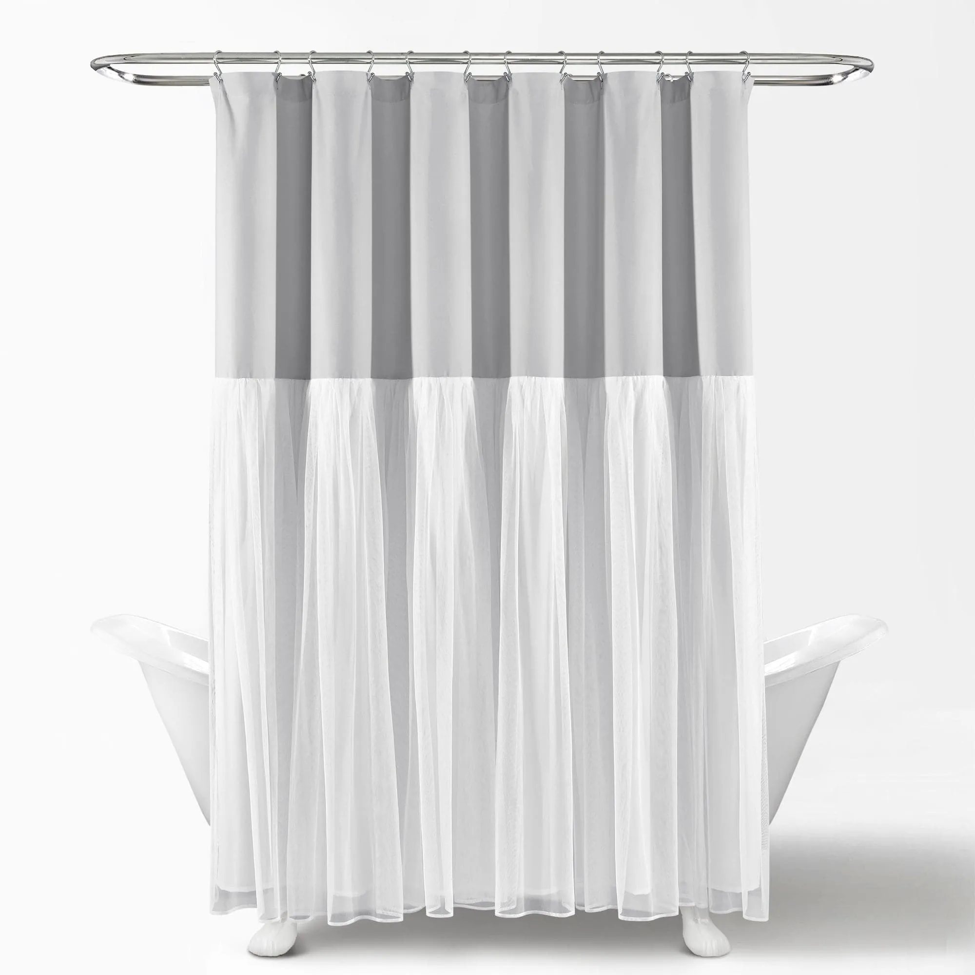 Tulle Skirt Colorblock Shower Curtain