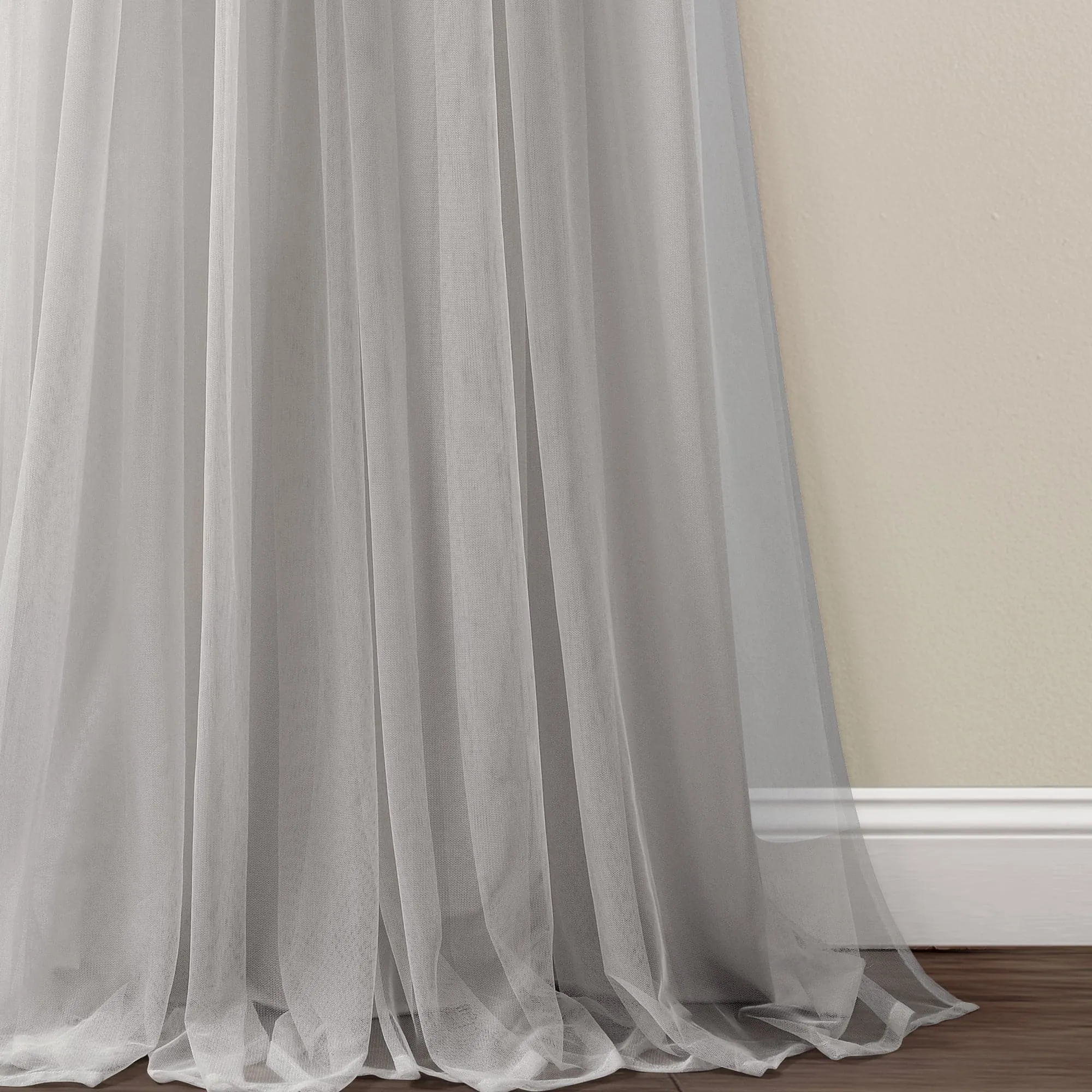 Tulle Skirt Solid Window Curtain Panel Set