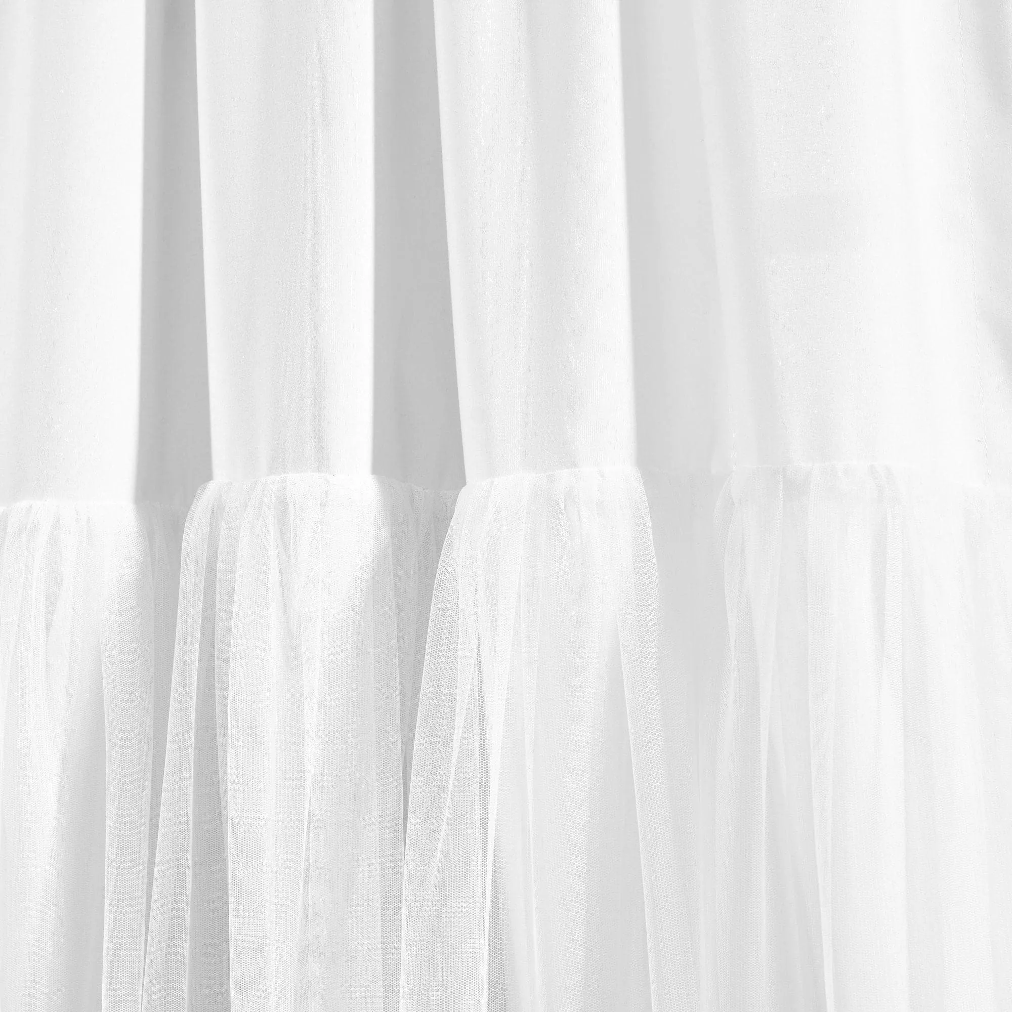 Tulle Skirt Solid Window Curtain Panel Set