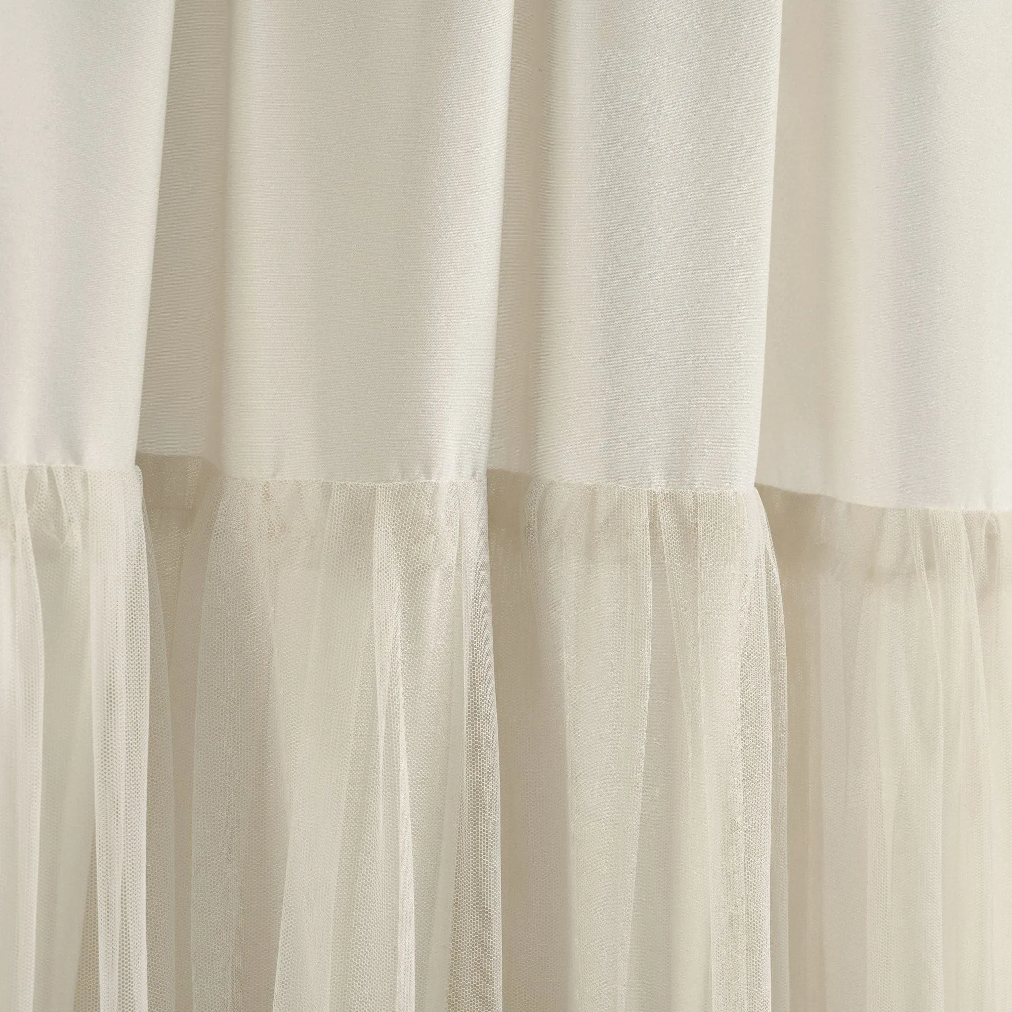 Tulle Skirt Solid Window Curtain Panel Set