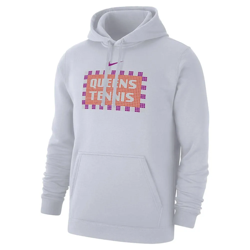 Unisex Queens Fleece Tennis Hoodie White