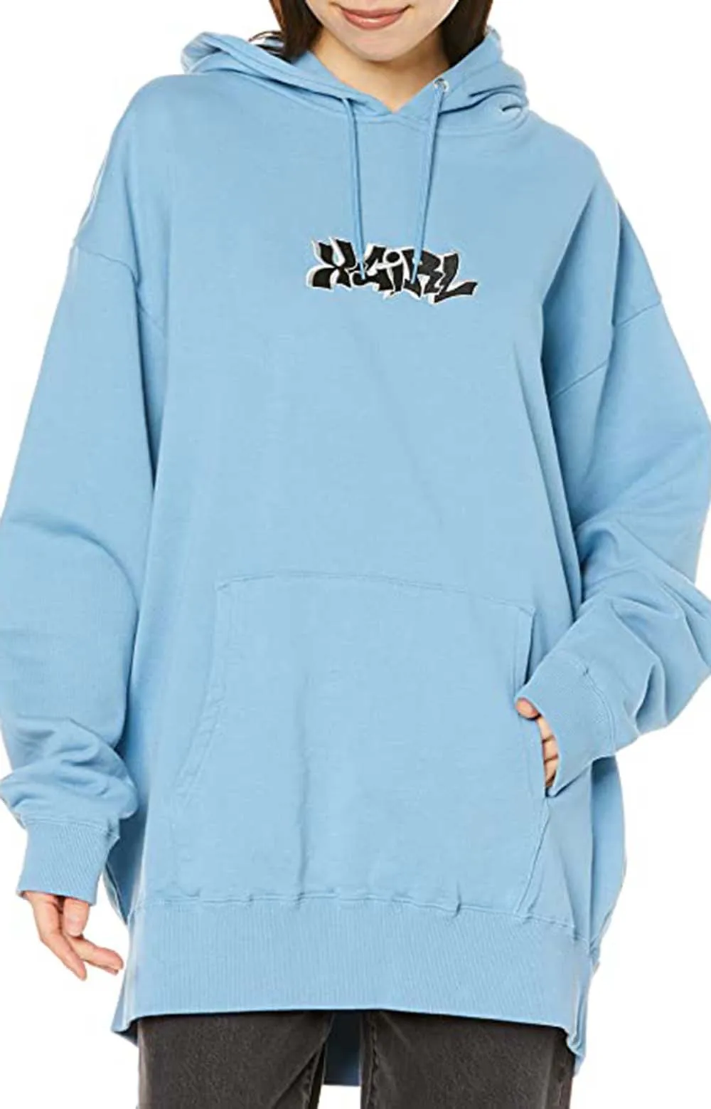 Urban Graffiti Logo Pullover Hoodie - Sky Blue