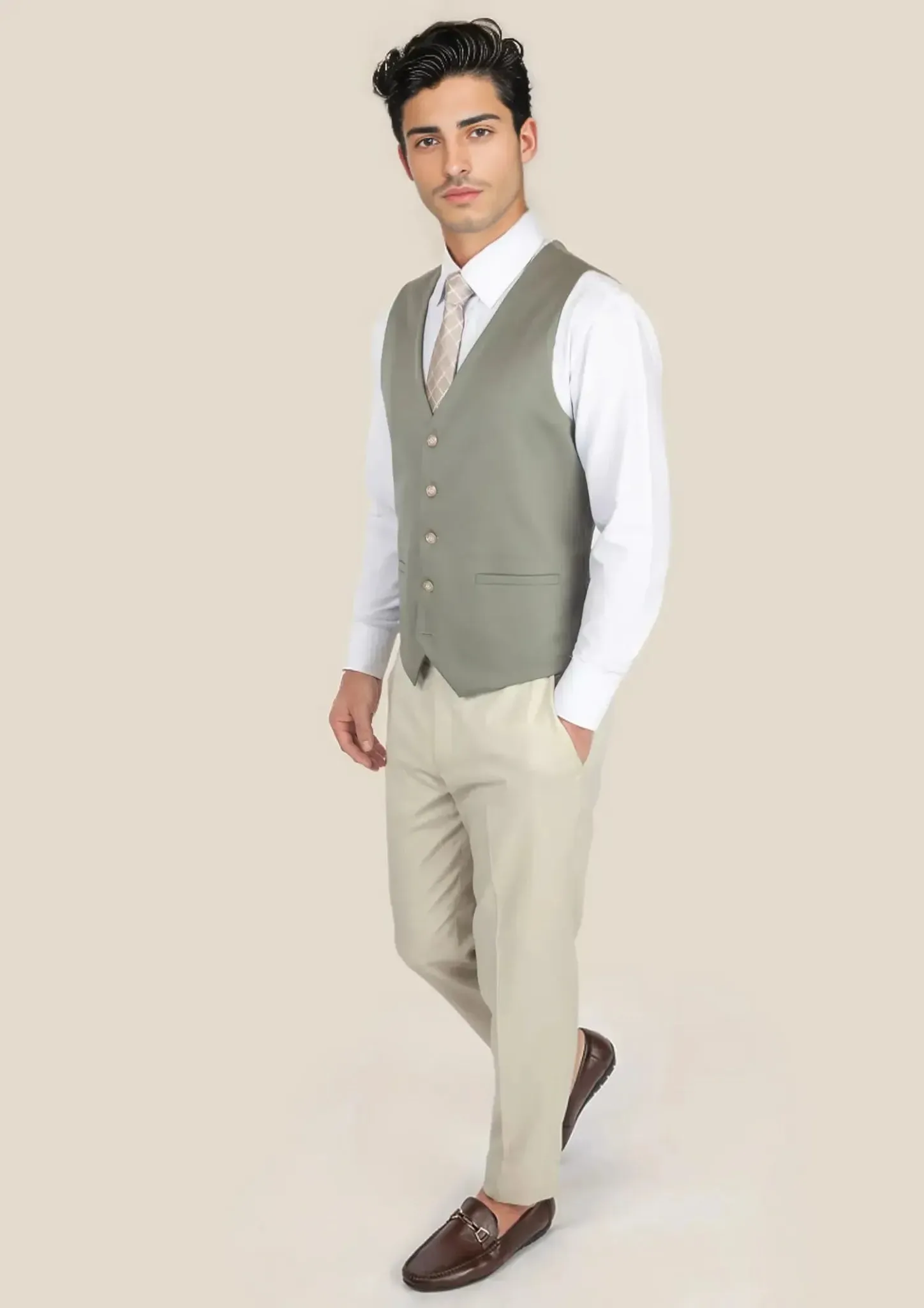 Verona Sage Twill Vest