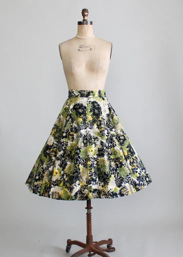 Vintage 1950s Painted Felt Circle Skirt