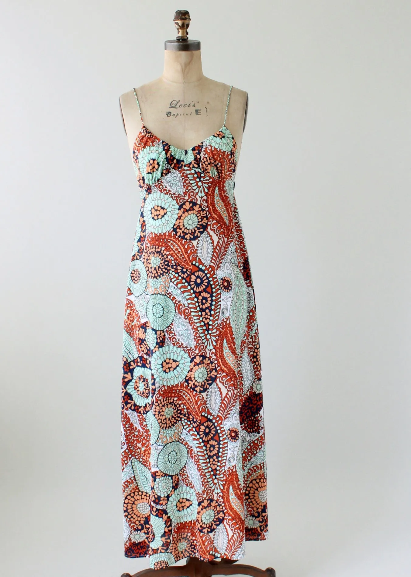 Vintage 1970s Abstract Print Sexy Sundress