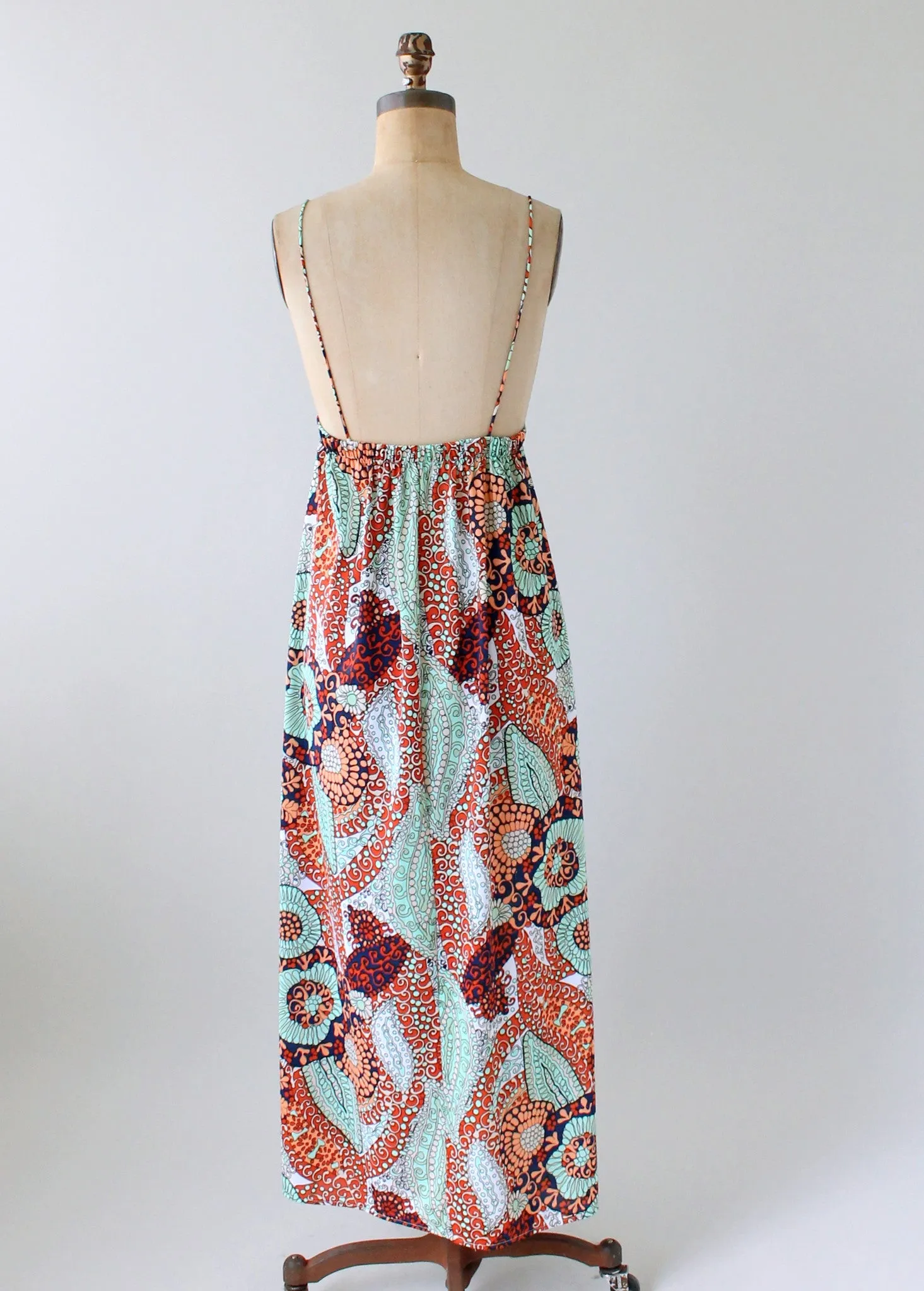 Vintage 1970s Abstract Print Sexy Sundress