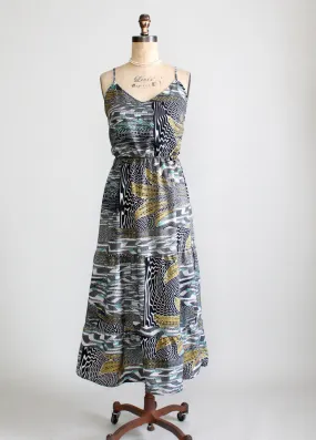 Vintage 1970s Urban Jungle Sundress