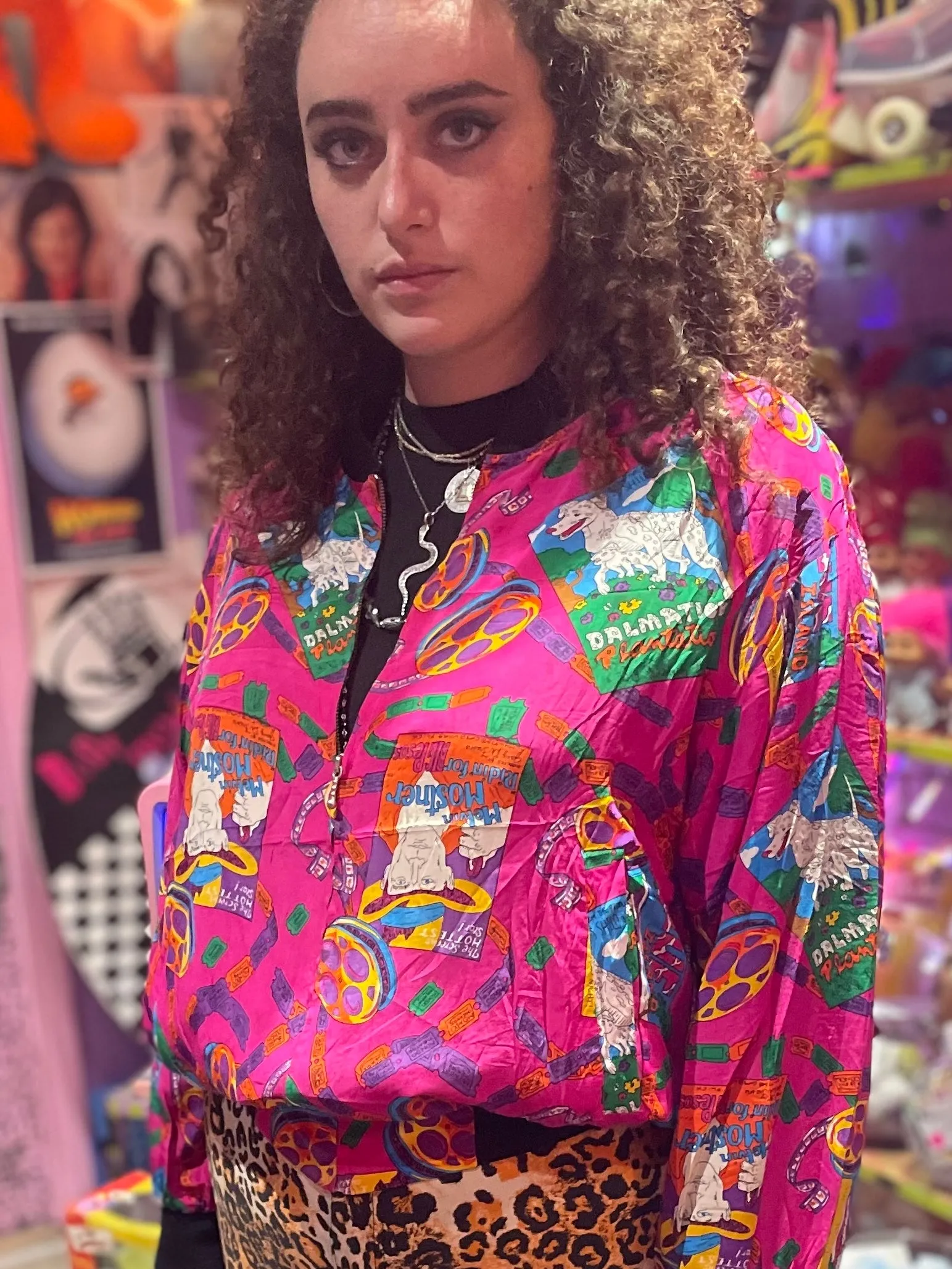 Vintage 90s Film Theme Bomber Jacket