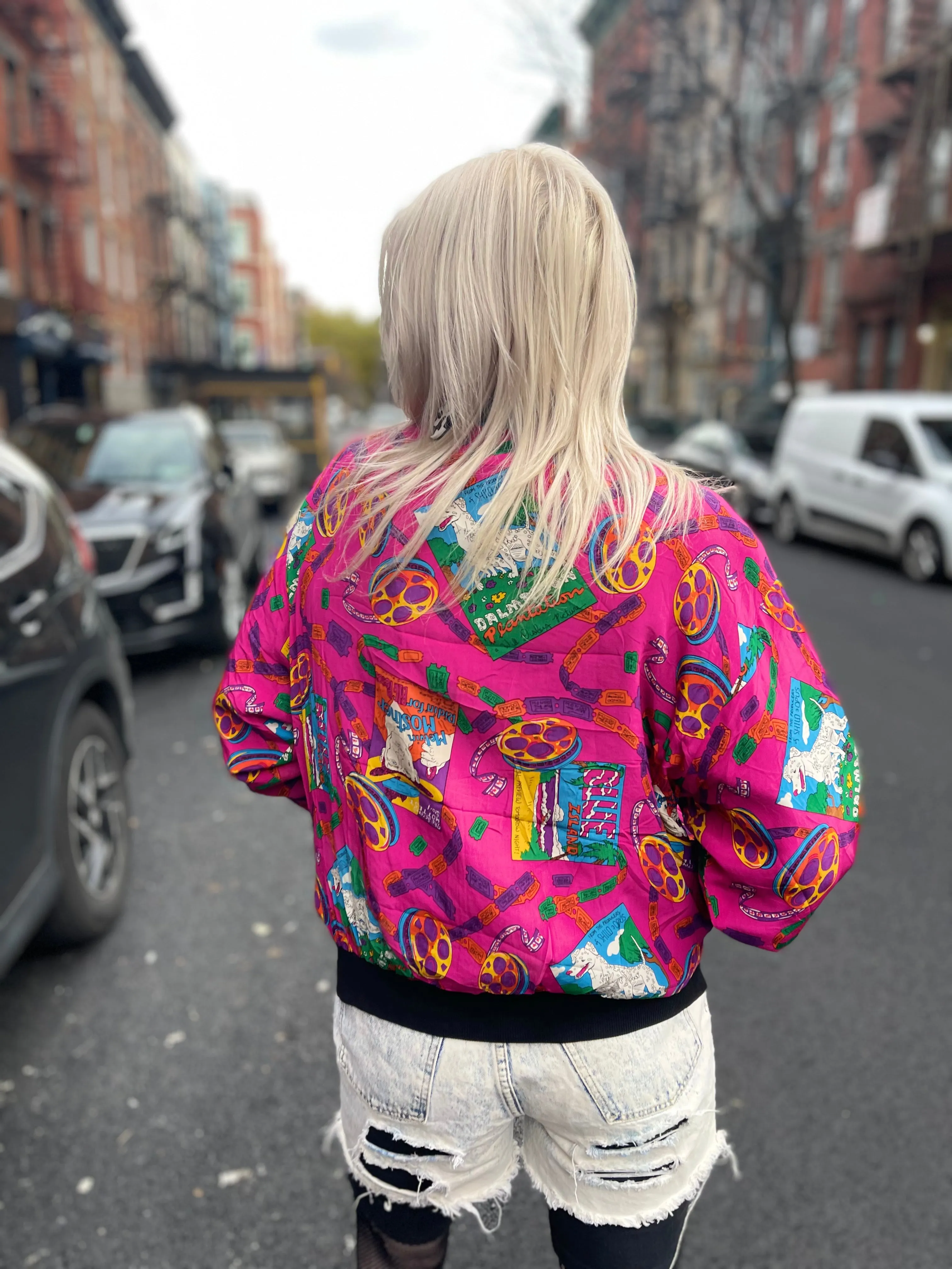 Vintage 90s Film Theme Bomber Jacket