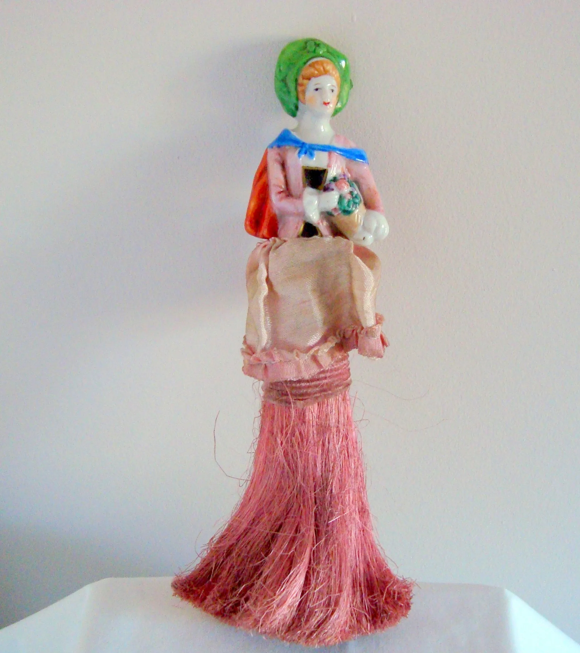 Vintage Half Doll Porcelain Lady Table Crumb Brush