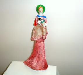 Vintage Half Doll Porcelain Lady Table Crumb Brush