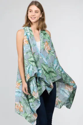 VP-9731 tropical leaf design vest