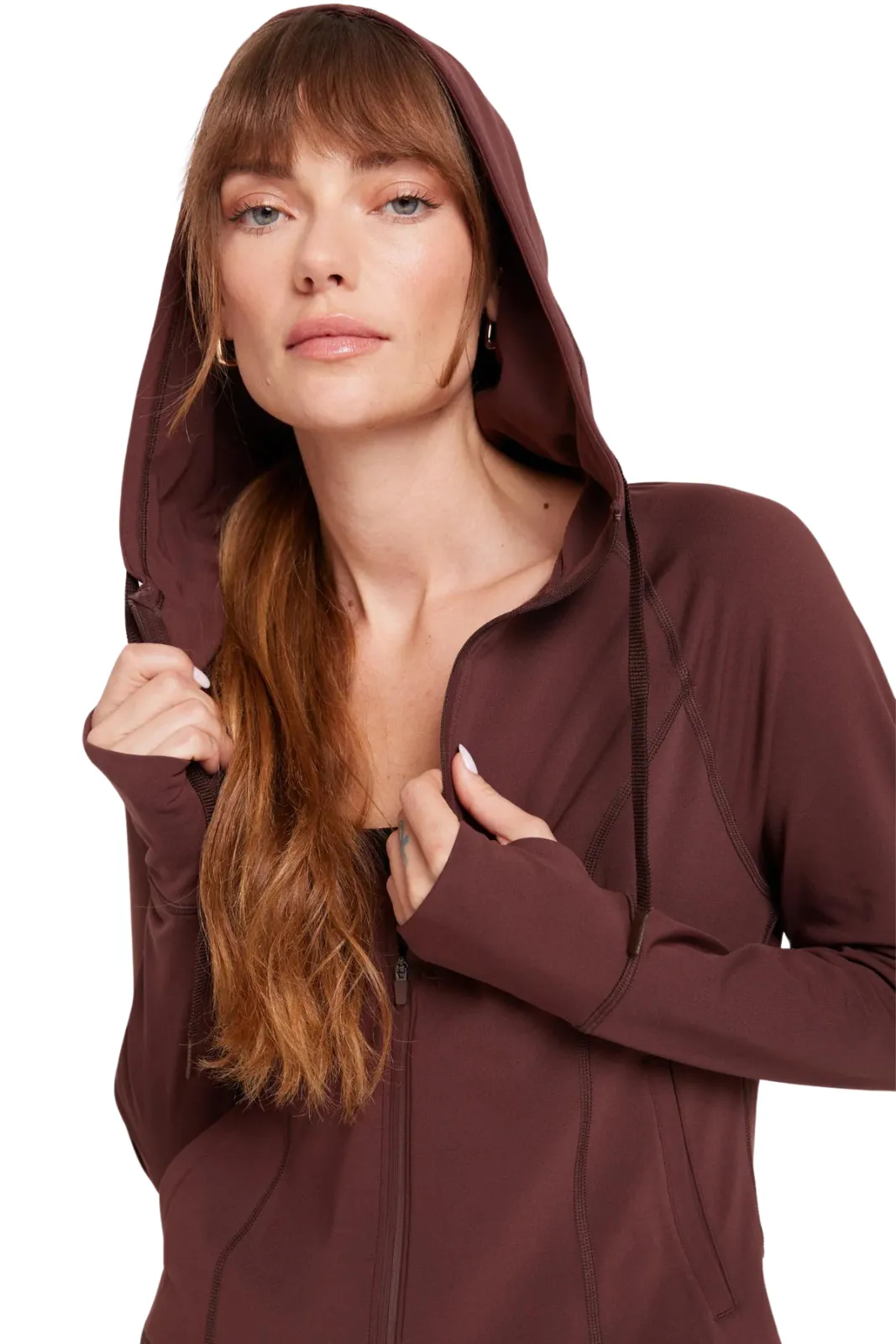 Warm Core Zip Hood Jacket, Chocolate