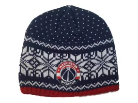 Washington Wizards Adidas Snowflake Pattern Thick Knit Skull Beanie Hat Cap