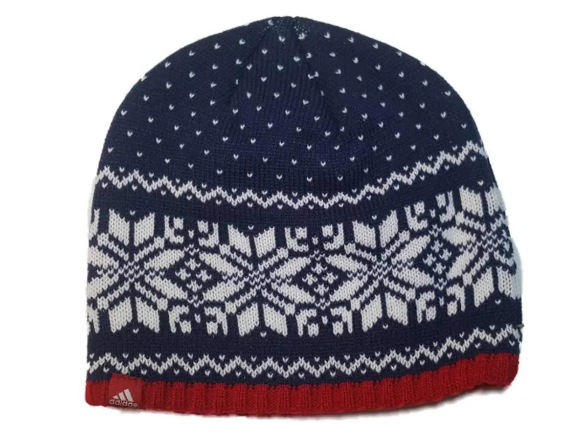 Washington Wizards Adidas Snowflake Pattern Thick Knit Skull Beanie Hat Cap