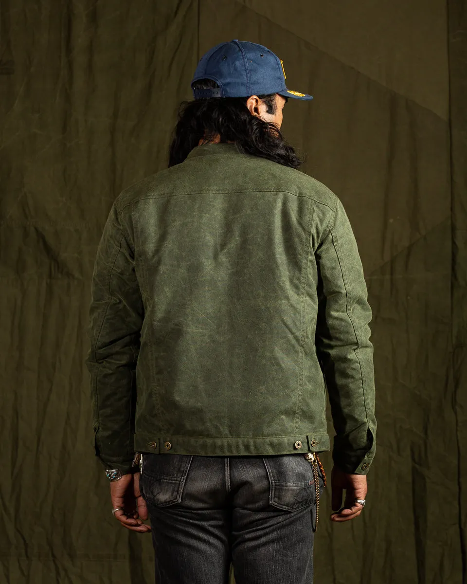 Wax Rider Coat - Green / Gently Strikes Lining