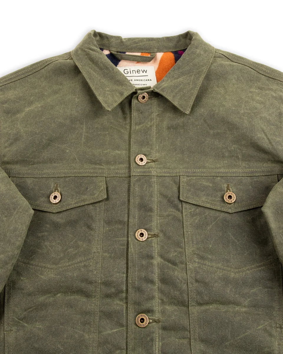 Wax Rider Coat - Green / Gently Strikes Lining