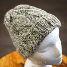 Yak Wool Beanie Hat - Handspun and Handknit in Ladakh Himalayas | Gray-Yellow